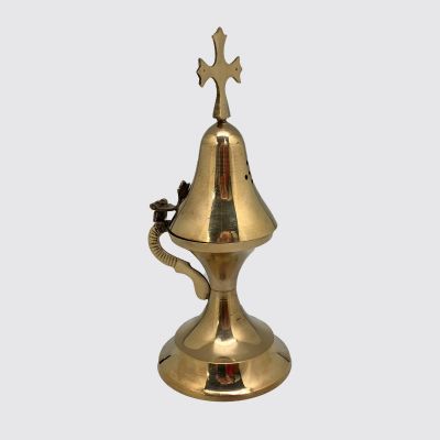 Brass Resin Charcoal Burner 7" – Decorative Incense Burner