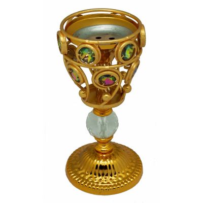 Gold Wine Glass Resin Burner – Charcoal Incense Holder