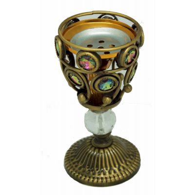 Bronze Wine Glass Resin Burner – Charcoal Incense Holder