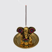 Golden elephant ash catcher with beads