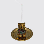 Golden owls ash catcher with beads