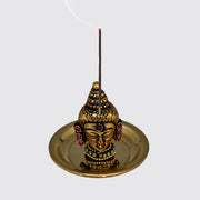 Golden Buddha Head ash catcher with beads