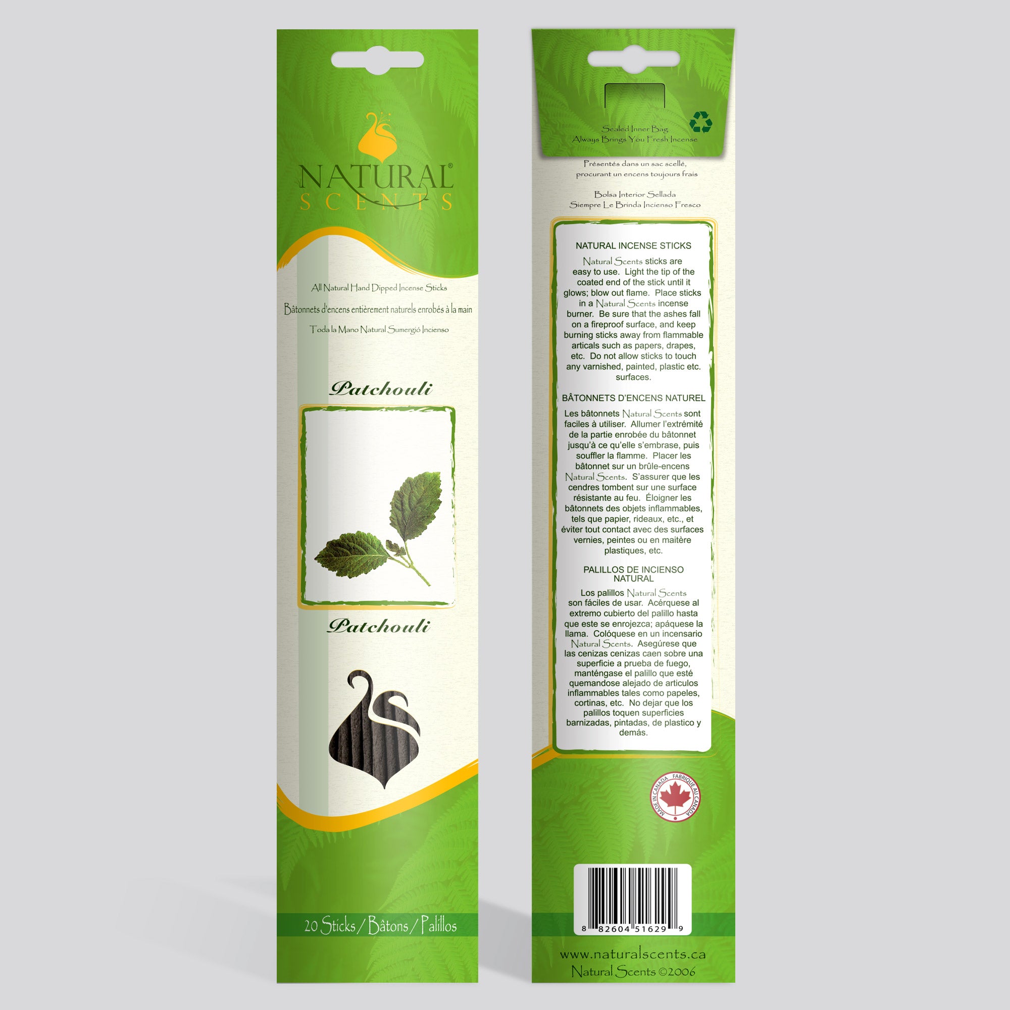 Natural Scents Patchouli Incense Sticks