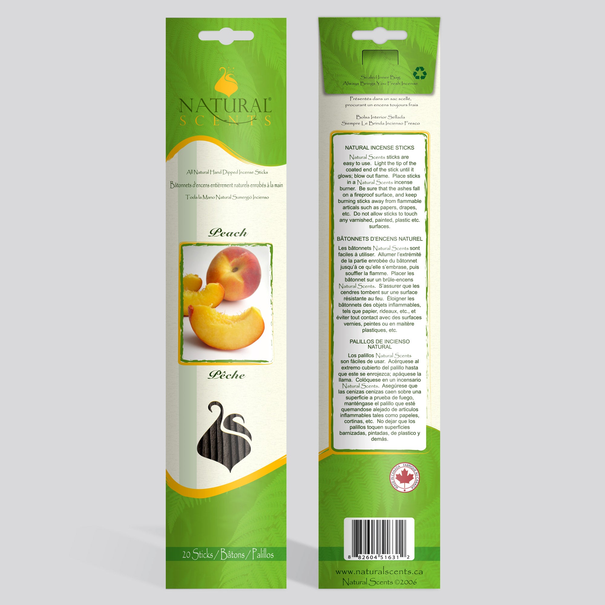 Natural Scents Peach Incense Sticks
