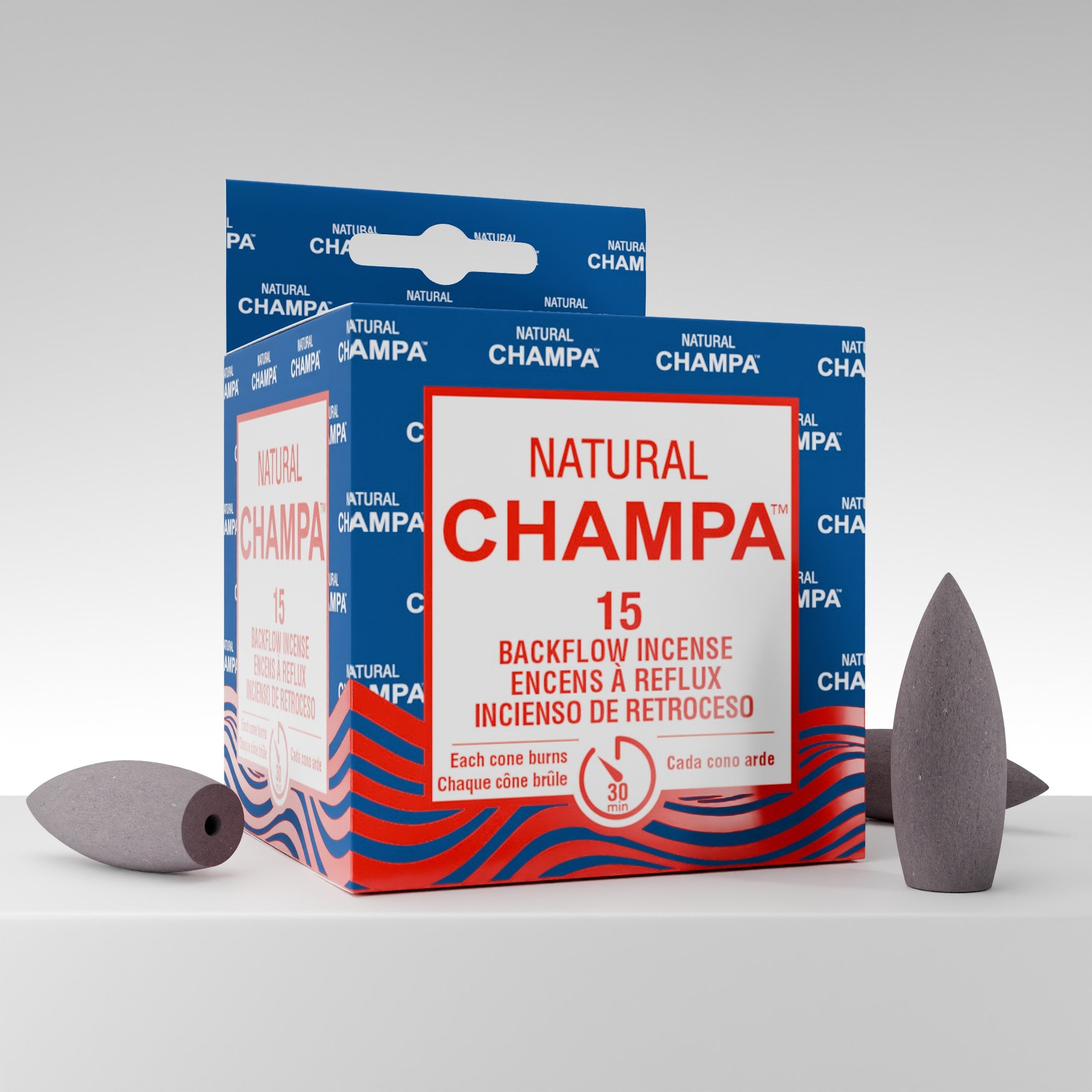 Natural Champa Blue Backflow Incense Cones