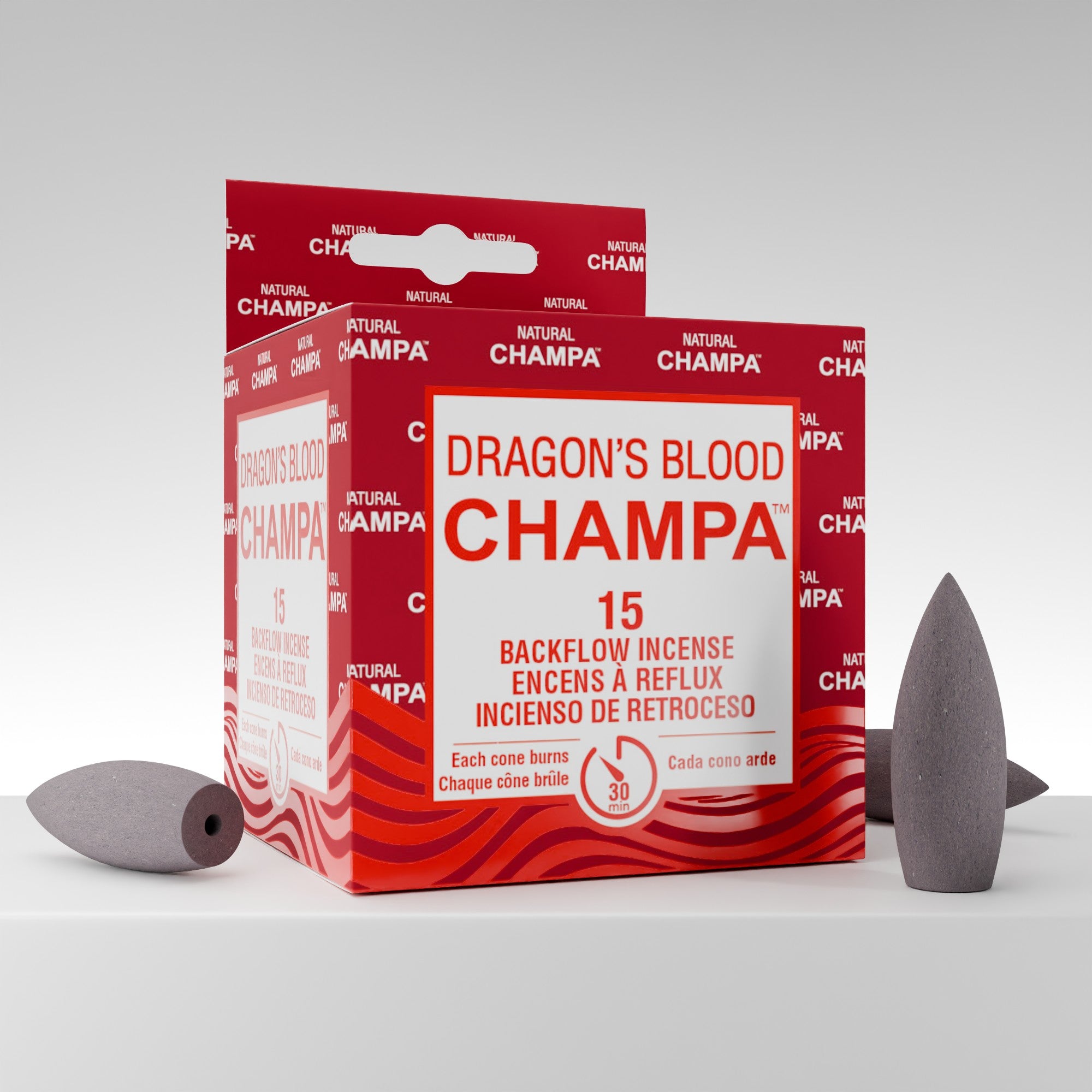 Dragon's Blood Champa Backflow Incense Cones