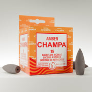 Amber Champa Backflow Incense Cones