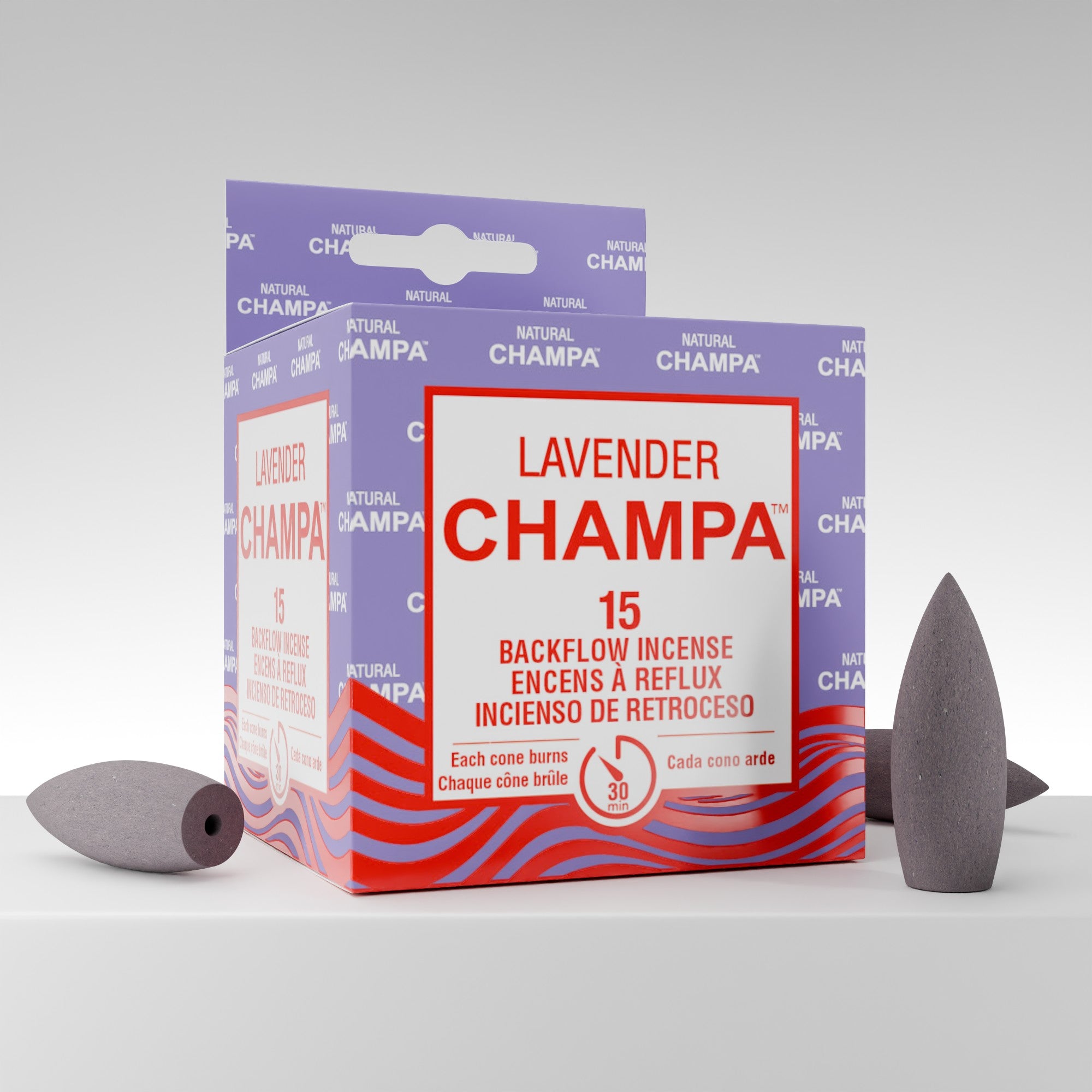 Lavender Champa Backflow Incense Cones