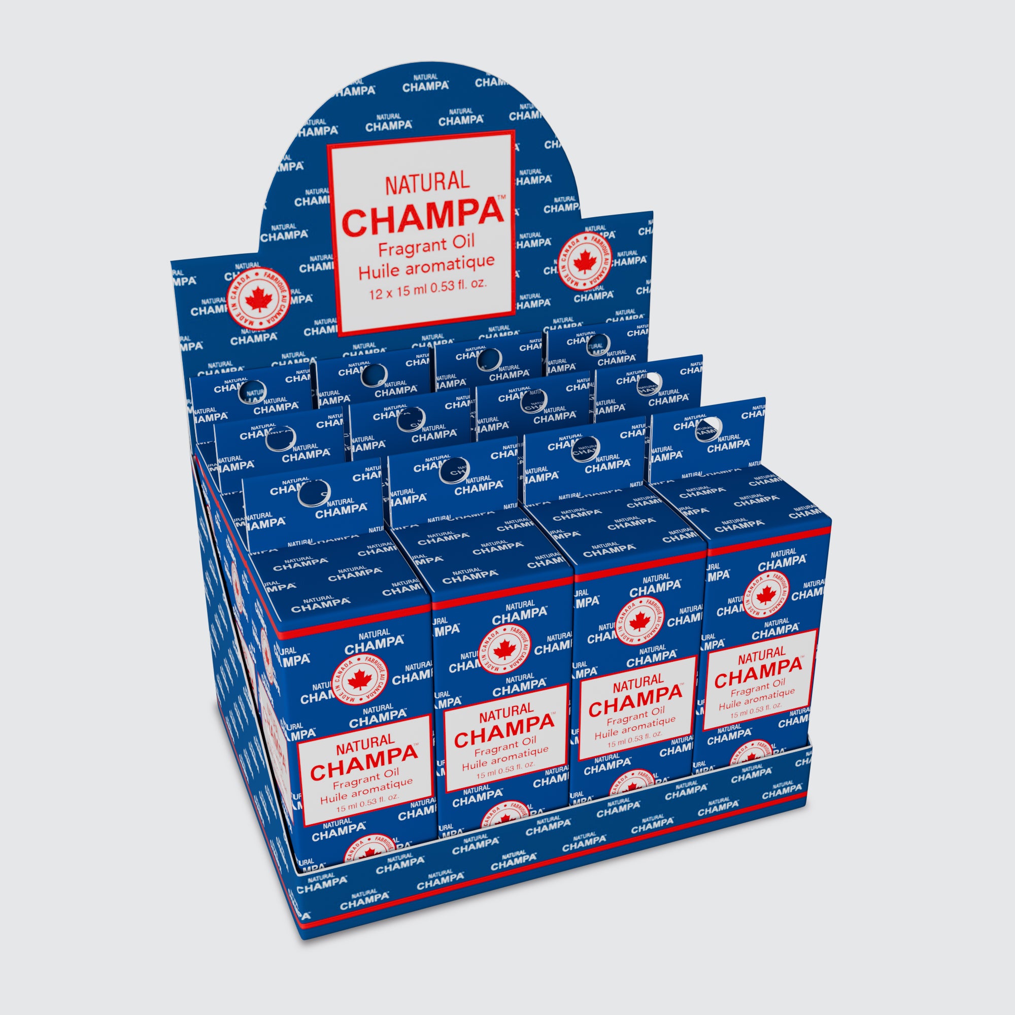 Natural Champa Fragrant Oil 12 Pack – Retail Display Box