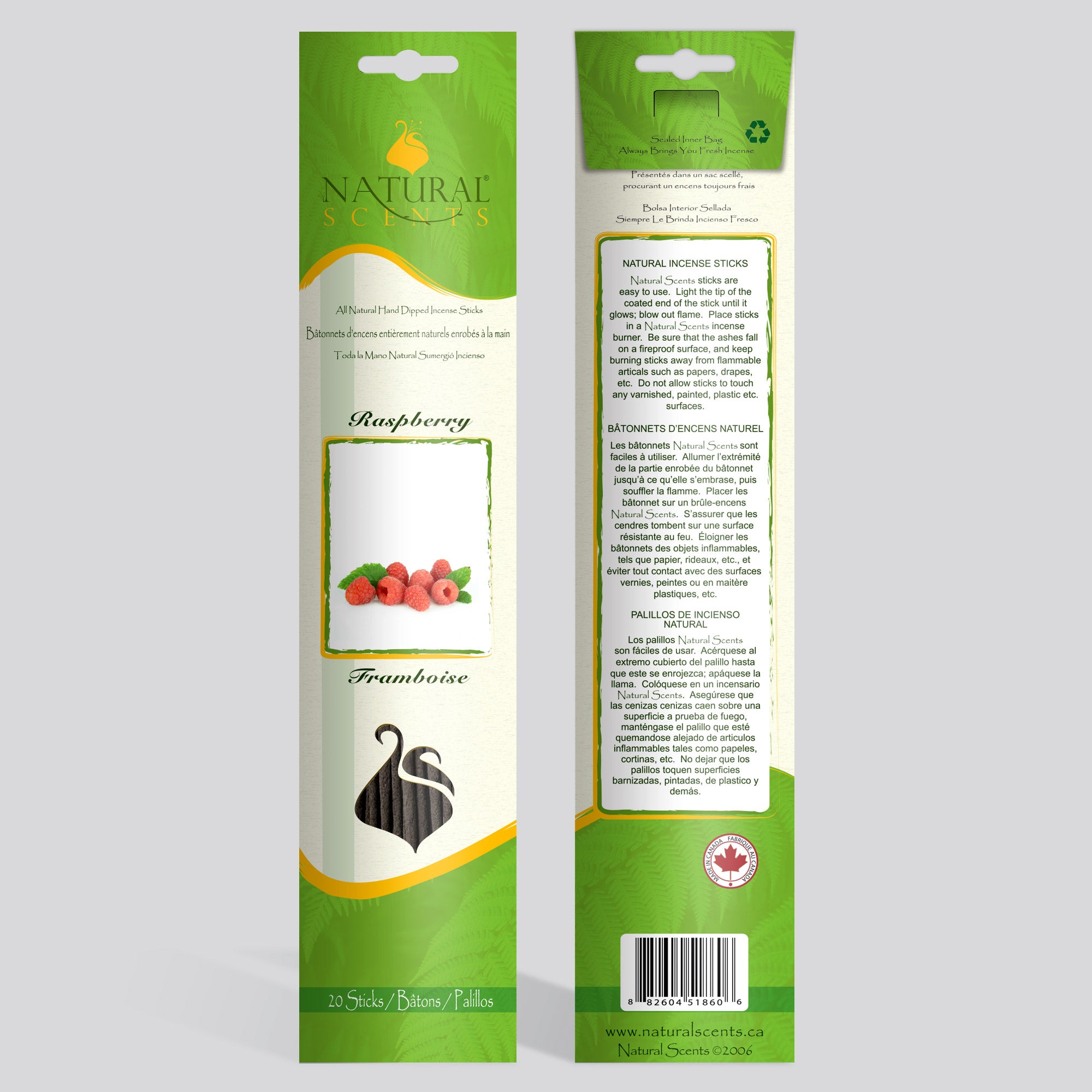 Natural Scents Raspberry Incense Sticks