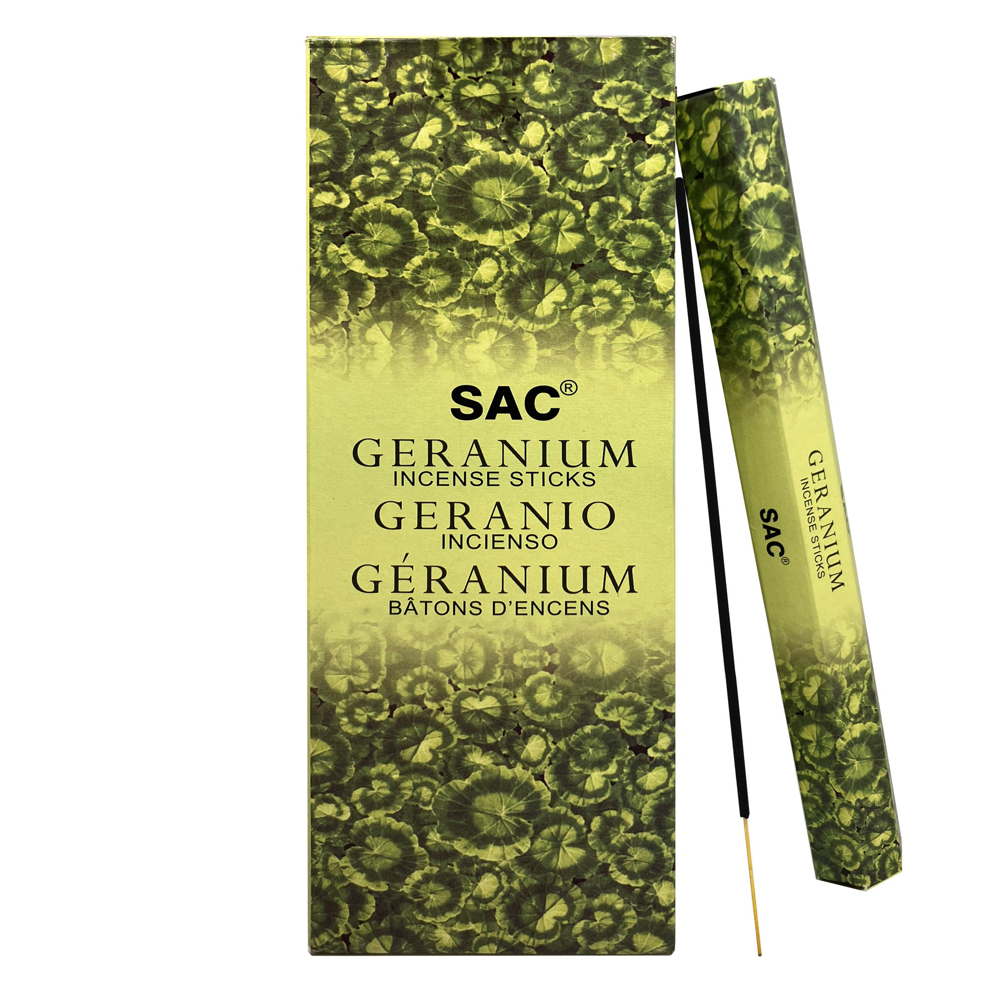 SAC Geranium Incense Sticks – Fresh Floral Aroma | 6 Packs x 20 Sticks