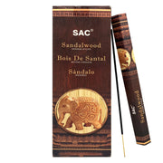 SAC Sandalwood Incense Sticks – Warm Woody Aroma | 6 Packs x 20 Sticks