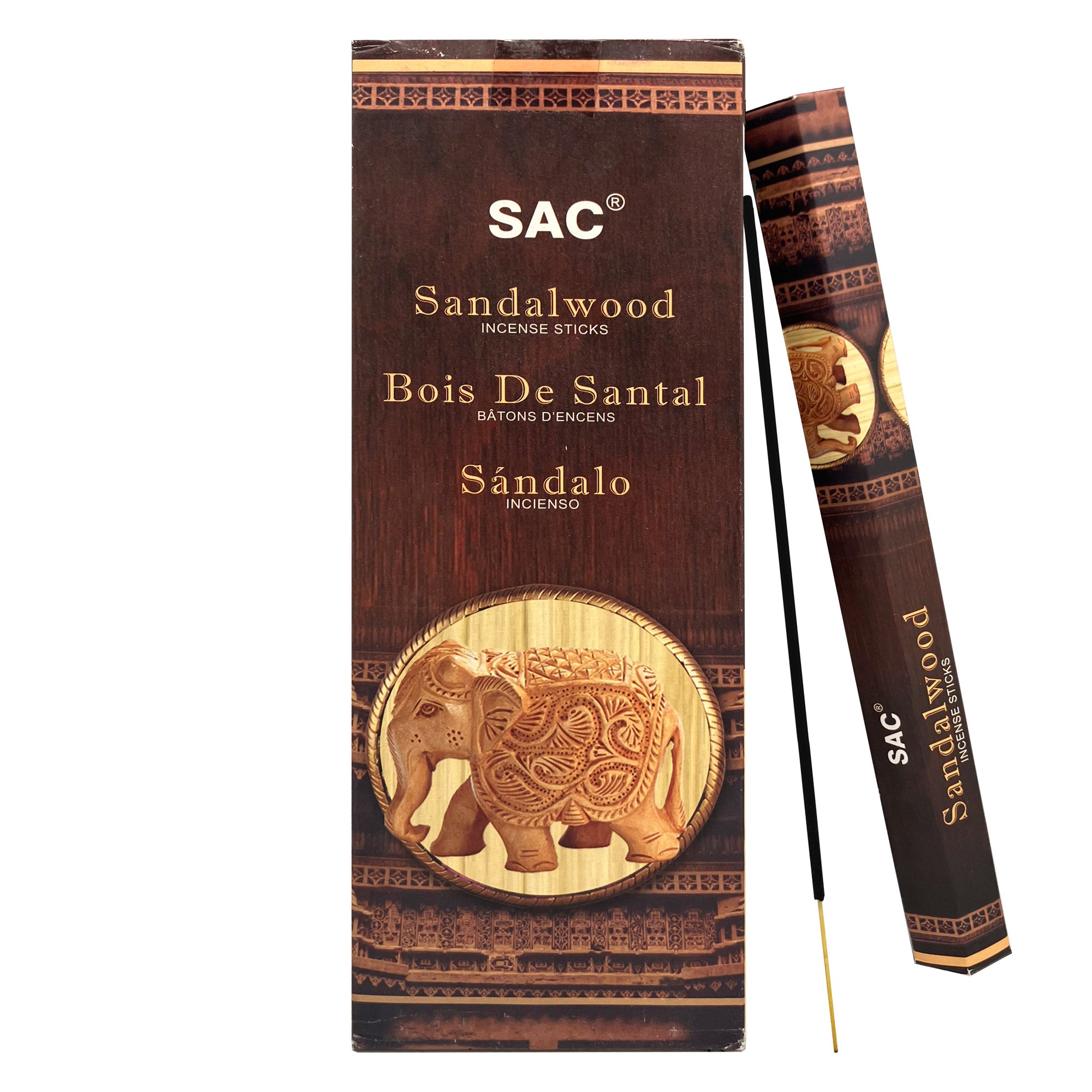 SAC Sandalwood Incense Sticks – Warm Woody Aroma | 6 Packs x 20 Sticks
