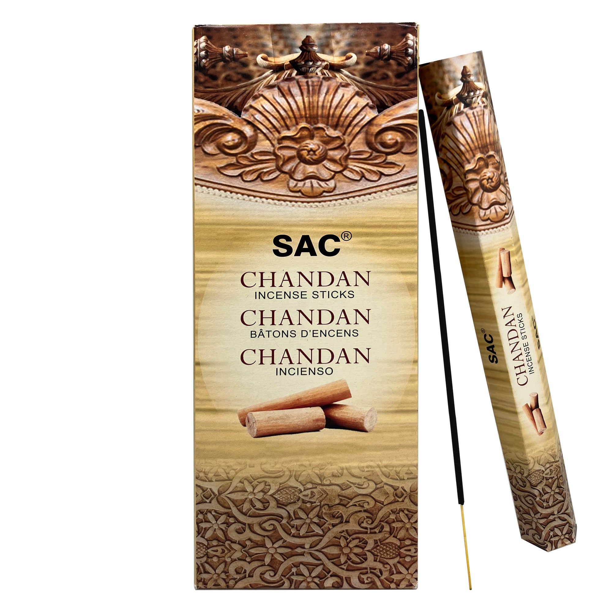SAC Chandan Incense Sticks – Traditional Sandalwood Aroma | 6 Packs x 20 Sticks