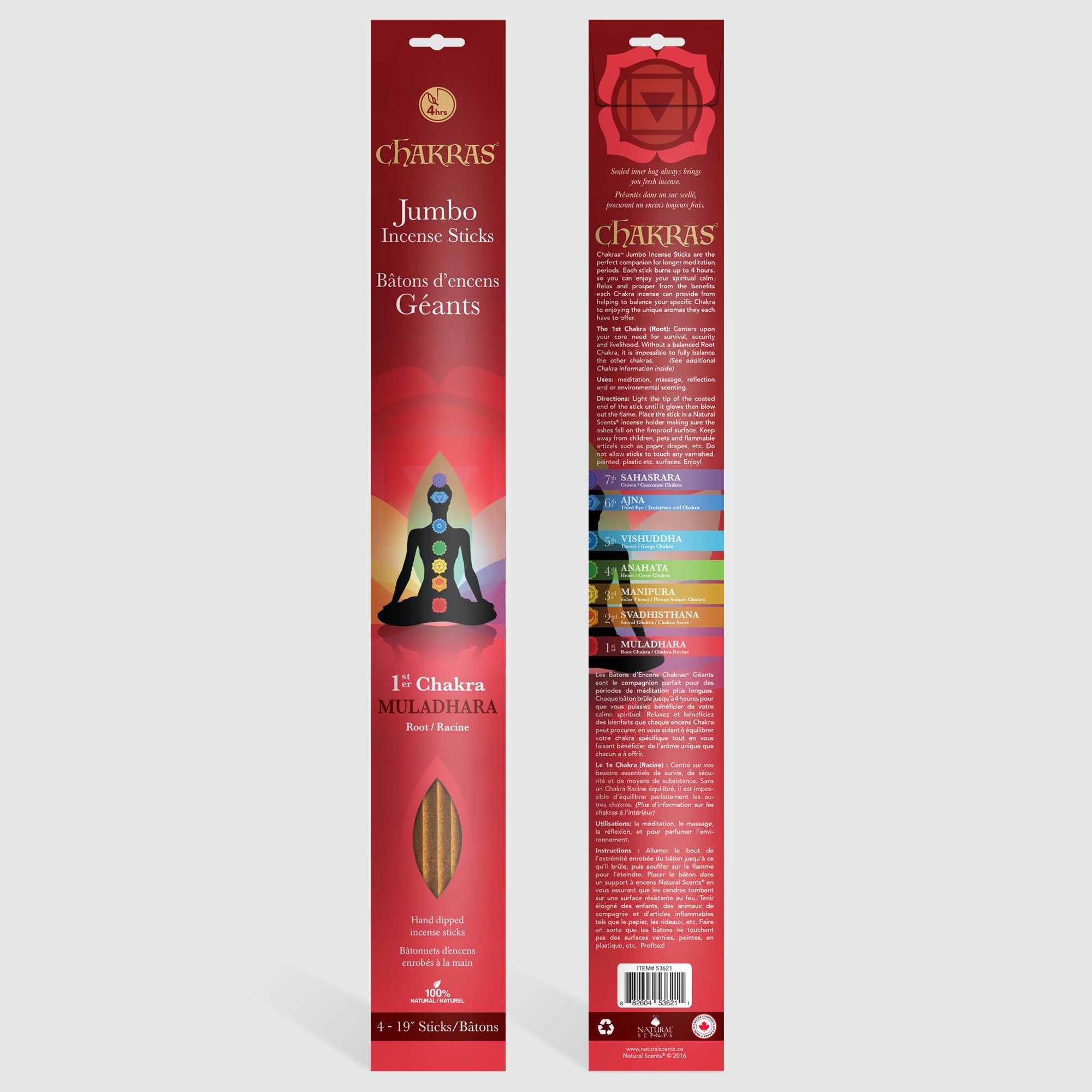 Chakras Incense® #01 Muladhara Jumbo Incense Sticks