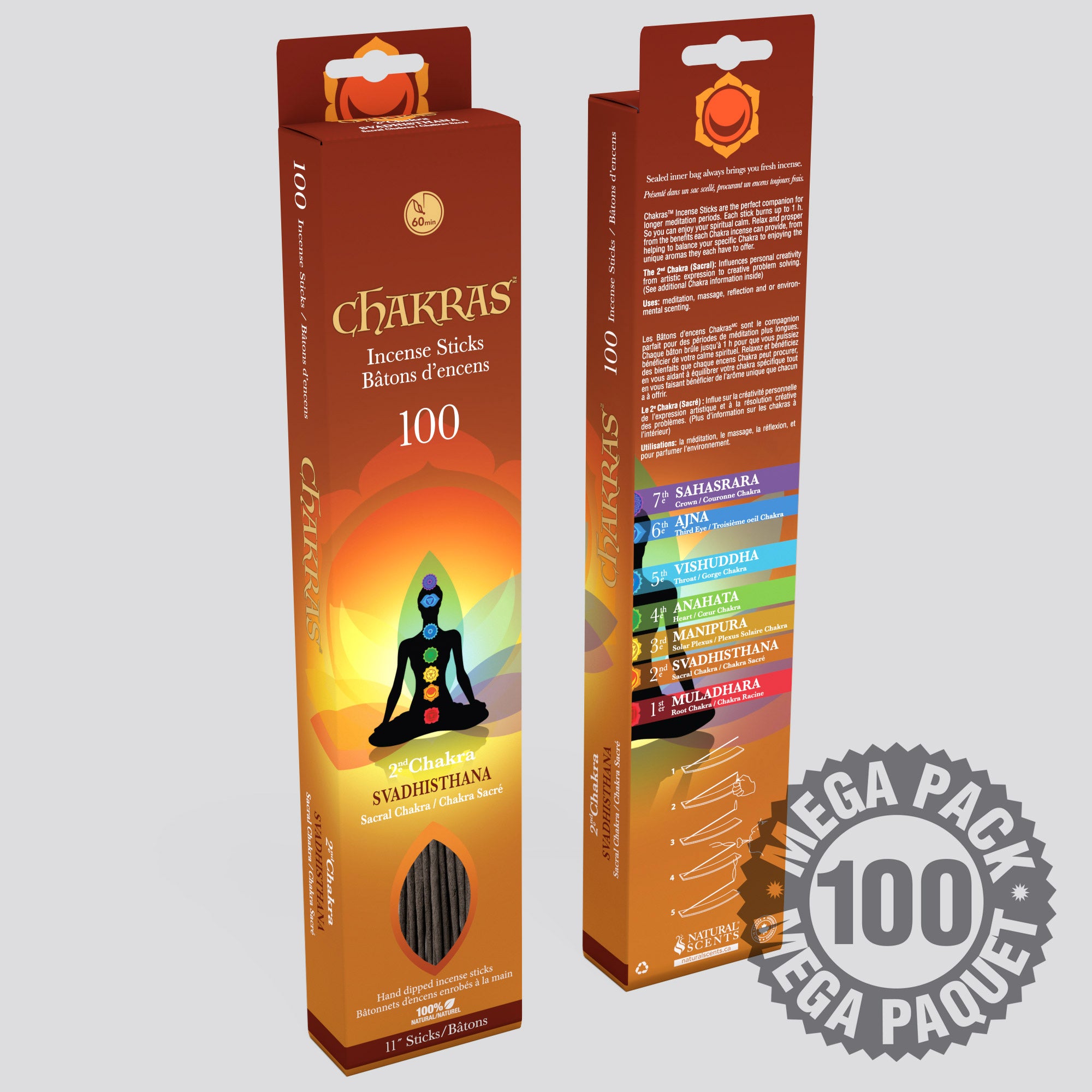 Chakras Incense® #02 Svadhisthana Incense Sticks (100 pack)