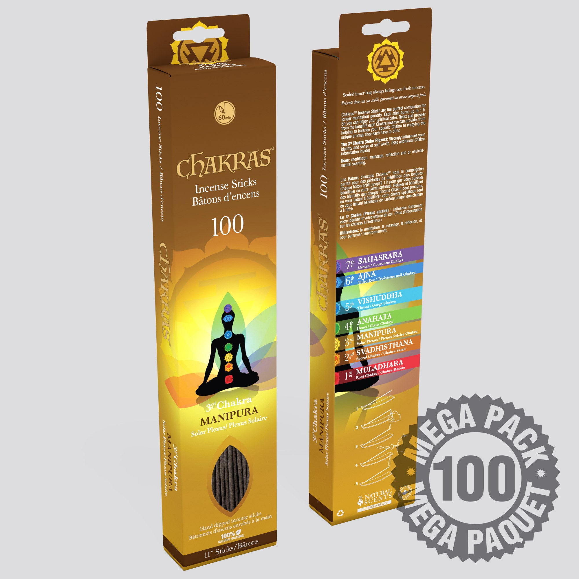 Chakras #03 Manipura Incense Sticks (100 pack)