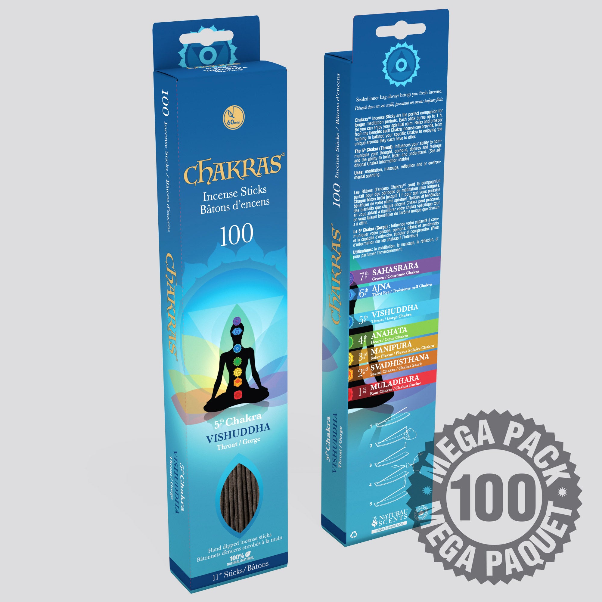 Chakras #05 Vishuddha Incense Sticks (100 pack)
