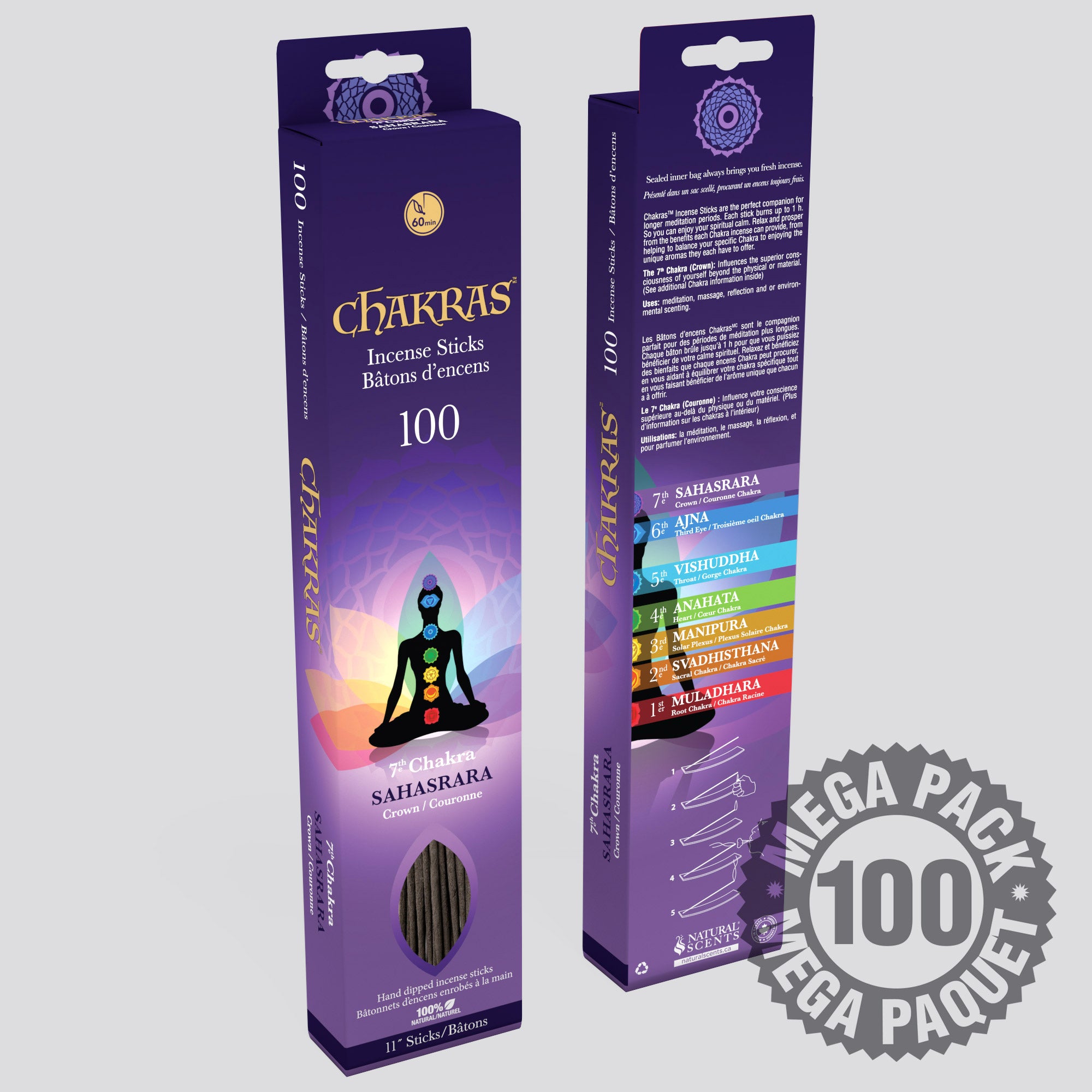 Chakras #07 Sahasrara Incense Sticks (100 pack)