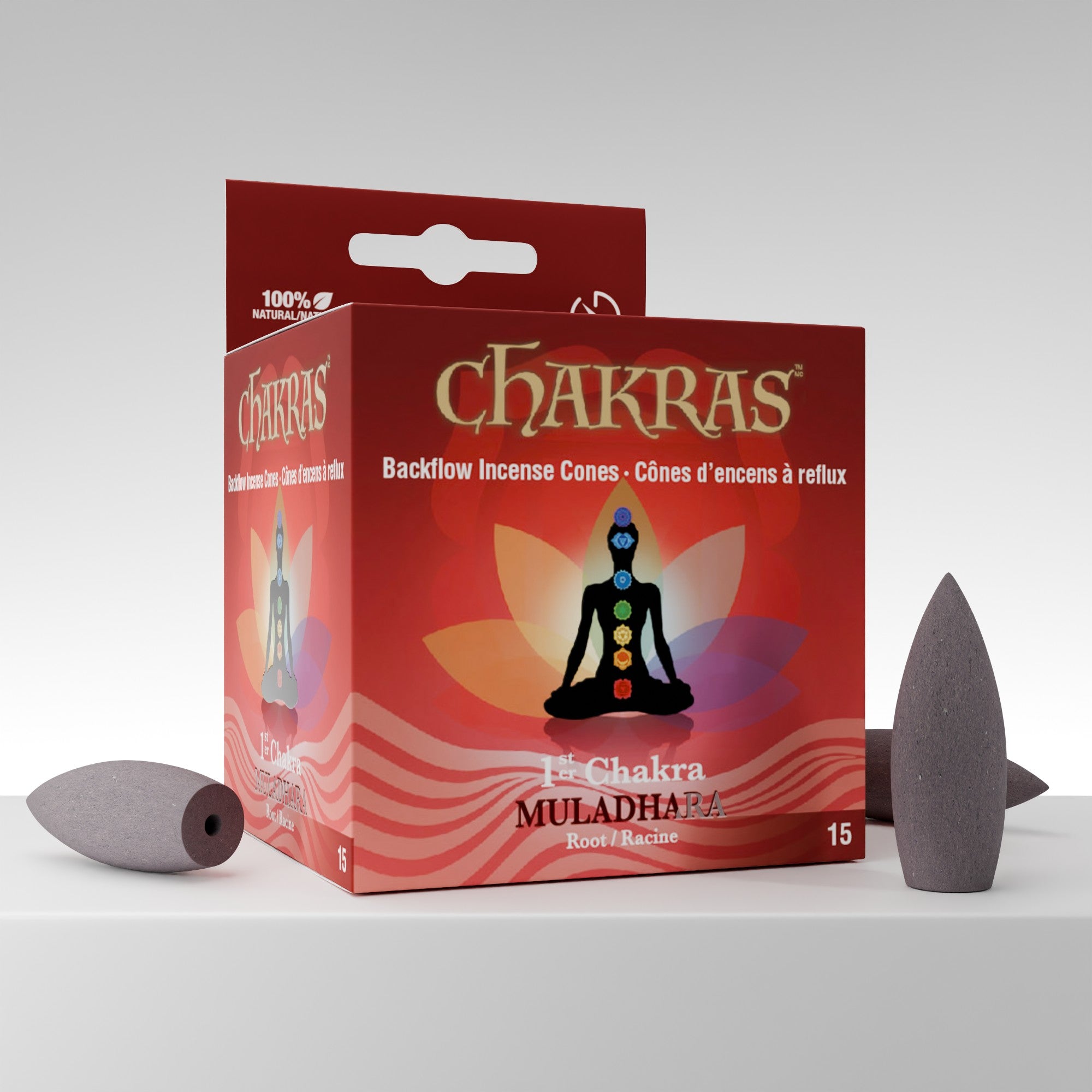 Chakras Incense® Muladhara #1 Backflow Cones