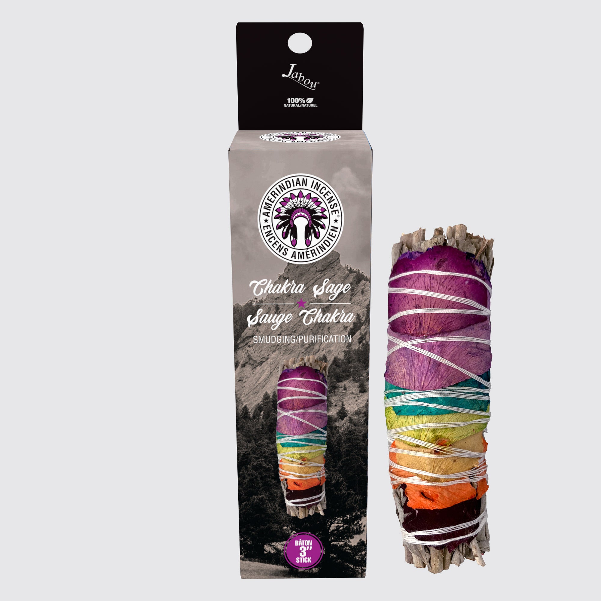 Chakra Sage Smudge Stick 3"