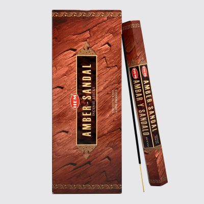 HEM Hexa Amber Sandal Incense Sticks – Warm Woody Aroma | 20 Sticks