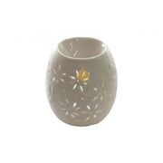 White Floral Cutout Ceramic Oil Burner – Elegant Essential Oil & Wax Melt Aromatherapy Diffuser