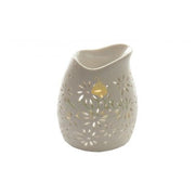White Daisy Cutout Ceramic Oil Burner – Elegant Aromatherapy Essential Oil & Wax Melt Diffuser