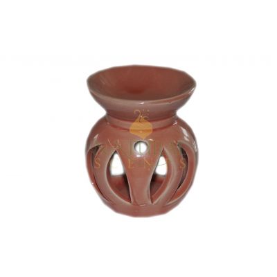Glossy Red Ceramic Oil Burner – Elegant Essential Oil & Wax Melt Aromatherapy Diffuser