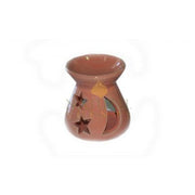 Red Moon & Star Cutout Ceramic Oil Burner – Essential Oil & Wax Melt Aromatherapy Diffuser