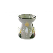 Hand-Painted White Ceramic Oil Burner – Decorative Essential Oil & Wax Melt Aromatherapy Diffuser