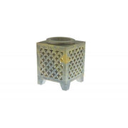 Hand-Carved Lattice Stone Oil Burner – Decorative Essential Oil & Wax Melt Aromatherapy Diffuser