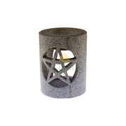Hand-Carved Pentagram Stone Oil Burner – Essential Oil & Wax Melt Aromatherapy Diffuser