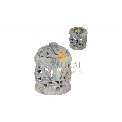 Soapstone Sculpted Leaves Resin Burner – Charcoal Incense