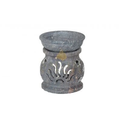 Hand-Carved Sunburst Stone Oil Burner – Rustic Essential Oil & Wax Melt Aromatherapy Diffuser