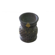 Hand-Carved Black Stone Oil Burner – Rustic Essential Oil & Wax Melt Aromatherapy Diffuser