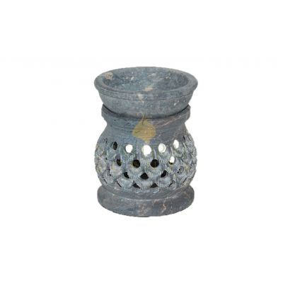 Hand-Carved Grey Stone Oil Burner – Decorative Essential Oil & Wax Melt Aromatherapy Diffuser
