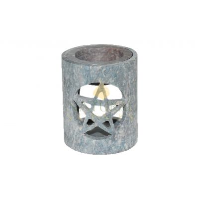 Hand-Carved Pentagram Stone Oil Burner – Decorative Essential Oil & Wax Melt Aromatherapy Diffuser