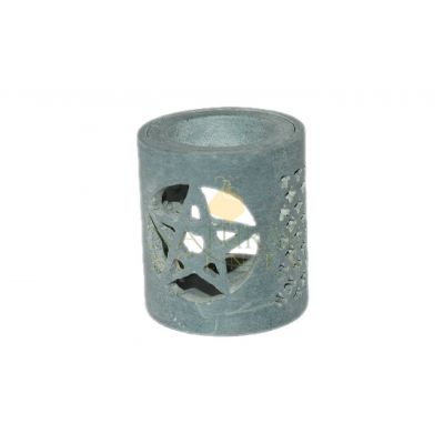 Hand-Carved Pentagram Stone Oil Burner – Spiritual Essential Oil & Wax Melt Aromatherapy Diffuser
