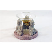 Elephant Stone Oil Burner with Glass Dish – Handcrafted Essential Oil & Wax Melt Aromatherapy Diffuser