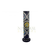 Soapstone Black Mandala Sun Incense Tower