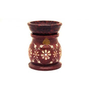 Hand-Painted Red Floral Ceramic Oil Burner – Decorative Essential Oil & Wax Melt Aromatherapy Diffuser