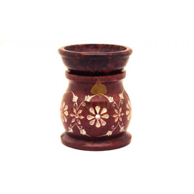 Hand-Painted Red Floral Ceramic Oil Burner – Decorative Essential Oil & Wax Melt Aromatherapy Diffuser