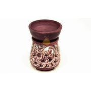 Hand-Carved Red Floral Wooden Oil Burner – Decorative Essential Oil & Wax Melt Aromatherapy Diffuser