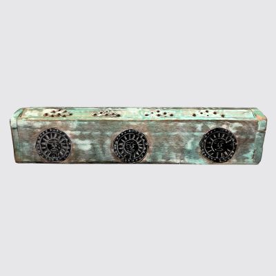 Sun Symbol Coffin Incense Holder – Antique Finish