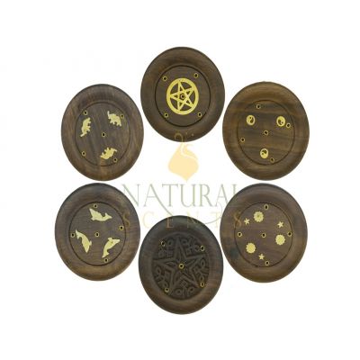 Assorted Round Wooden Incense Holders – Stick Burner