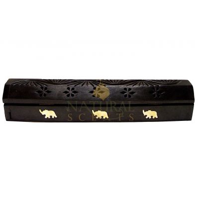 Black Elephant Coffin Incense Holder