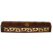 Engraved Ivy Flowers Coffin Incense Holder