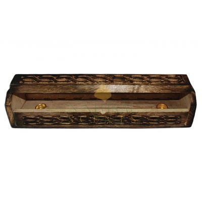 Celtic Finish Antique Coffin Incense Holder Box