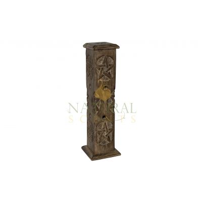 Pentacle Incense Holder Tower – Wooden Ash Catcher